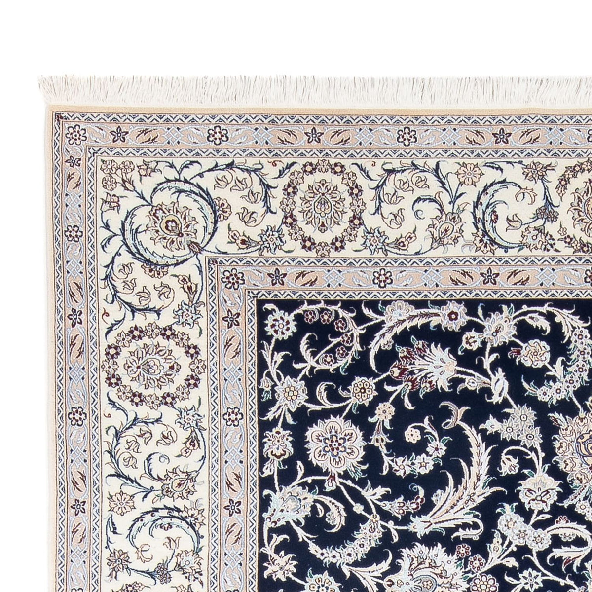 Alfombra Persa - Nain - Prima - 298 x 195 cm - azul oscuro