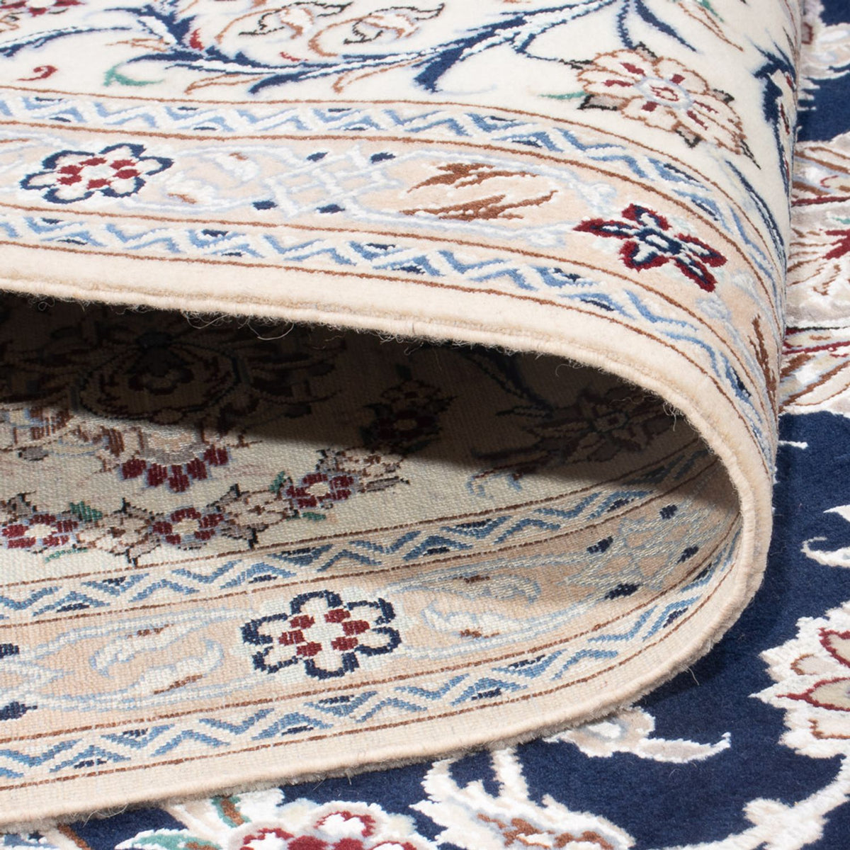 Alfombra Persa - Nain - Prima - 298 x 195 cm - azul oscuro