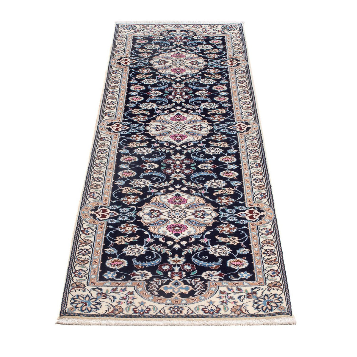 Alfombra de pasillo Alfombra Persa - Nain - Prima - 196 x 50 cm - azul oscuro