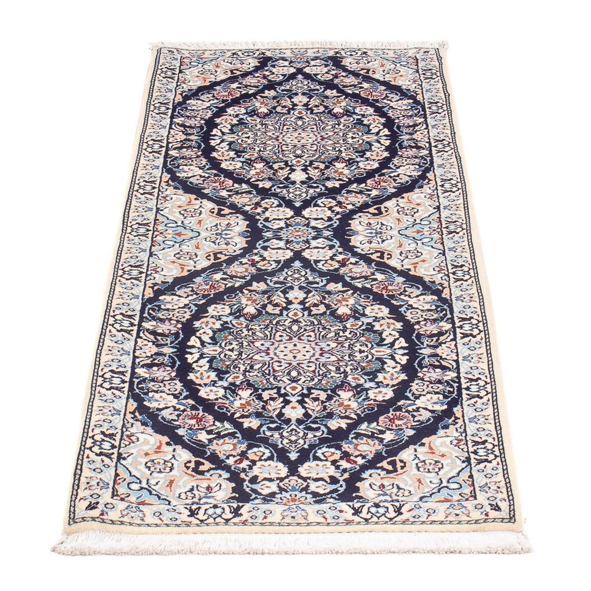 Alfombra de pasillo Alfombra Persa - Nain - Prima - 150 x 50 cm - azul oscuro