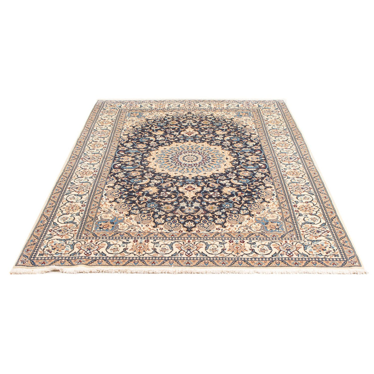 Alfombra Persa - Nain - Prima - 202 x 129 cm - azul oscuro
