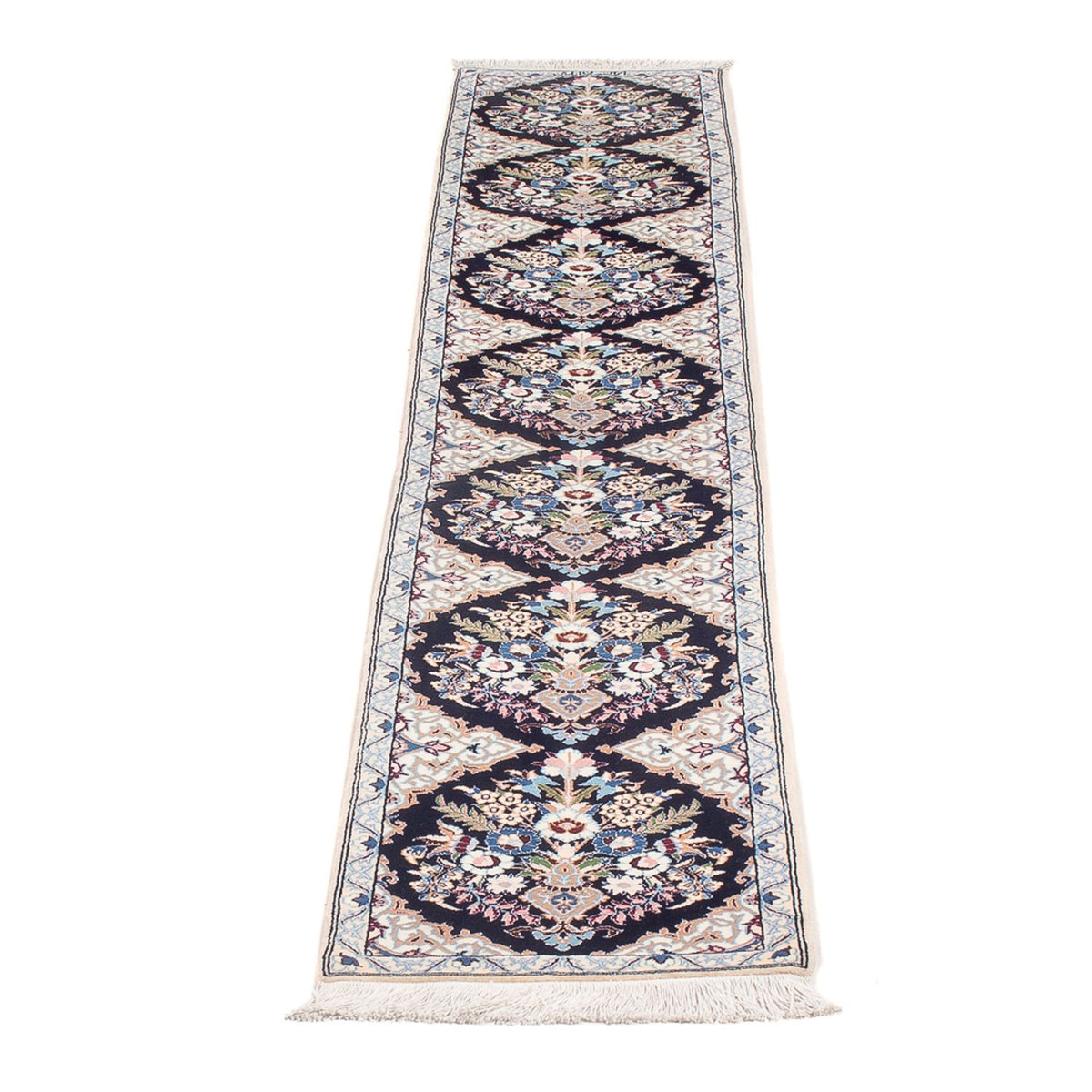 Alfombra de pasillo Alfombra Persa - Nain - Prima - 213 x 35 cm - azul oscuro