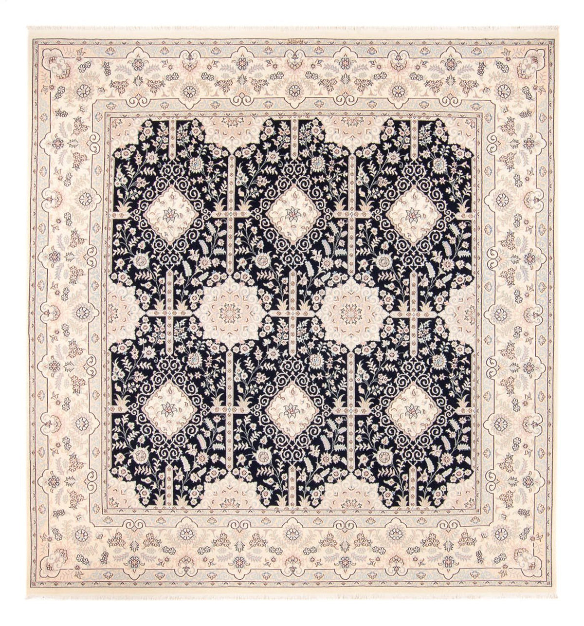 Alfombra persa - Nain - 263 x 245 cm - azul oscuro