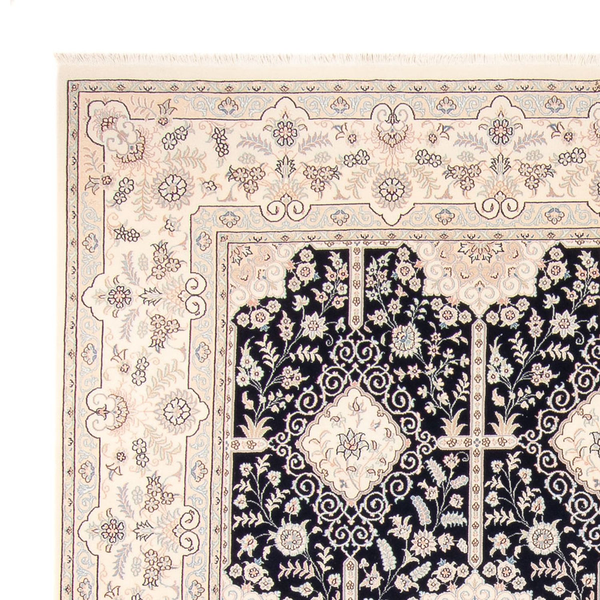 Alfombra persa - Nain - 263 x 245 cm - azul oscuro