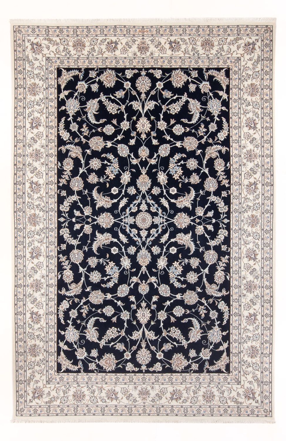 Alfombra persa - Nain - 297 x 200 cm - azul oscuro