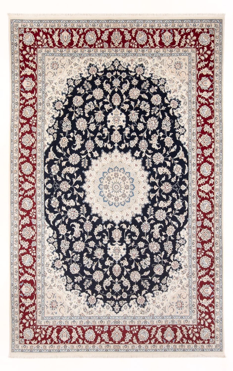 Alfombra persa - Nain - 297 x 198 cm - azul oscuro