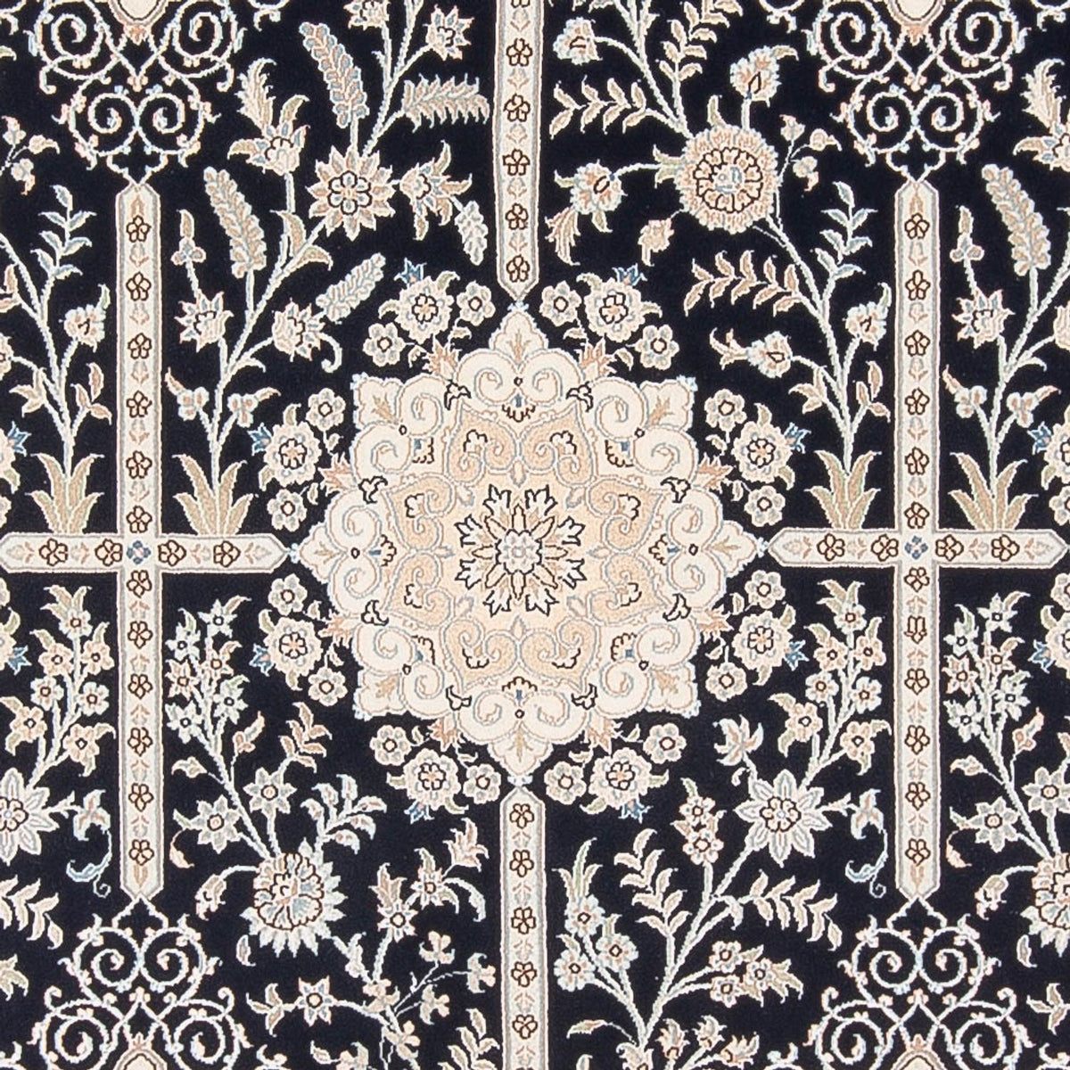 Alfombra Persa - Nain - Prima - 294 x 198 cm - azul oscuro