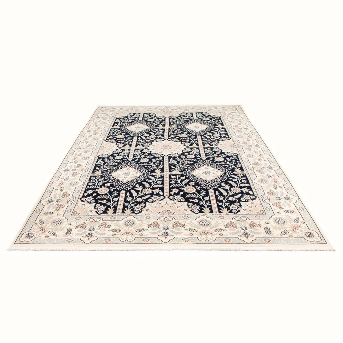 Alfombra Persa - Nain - Prima - 294 x 198 cm - azul oscuro