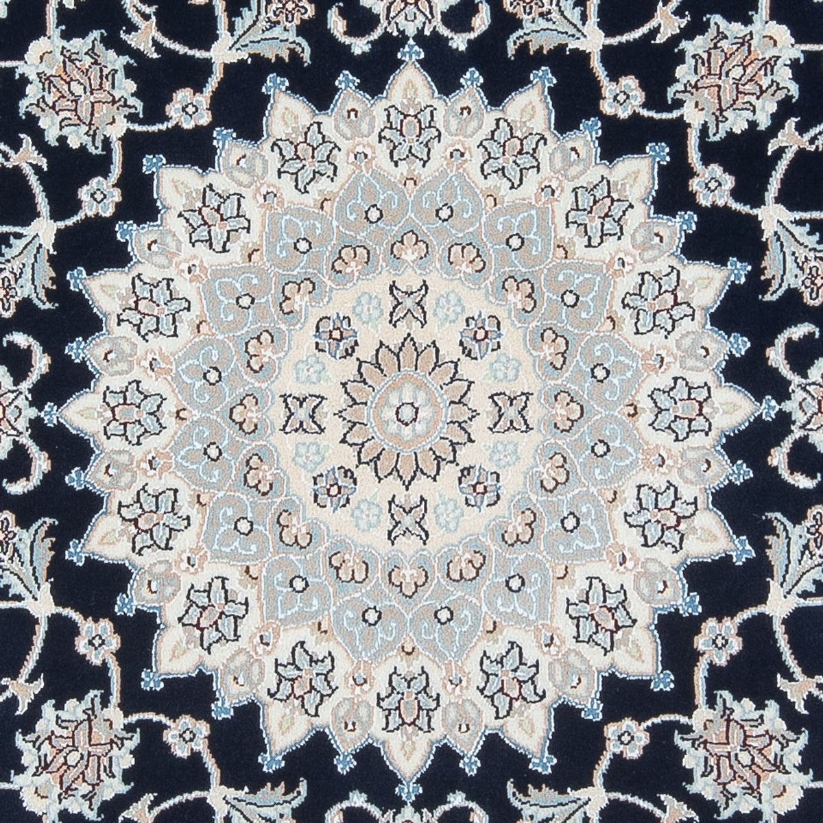 Alfombra Persa - Nain - Prima redondo - 150 x 150 cm - azul oscuro