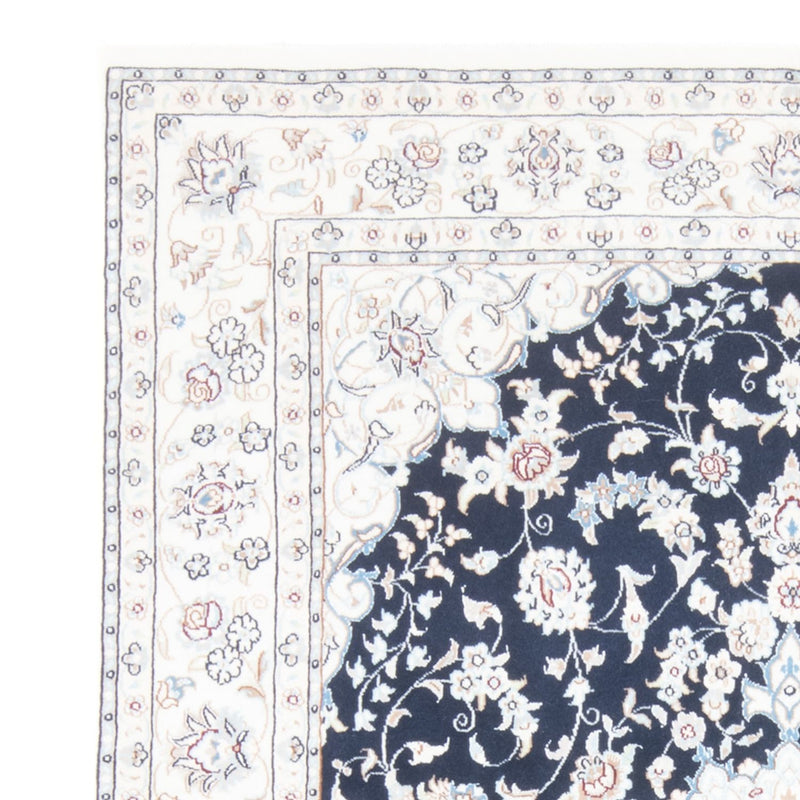 Alfombra Persa - Nain - Real - 196 x 147 cm - azul oscuro