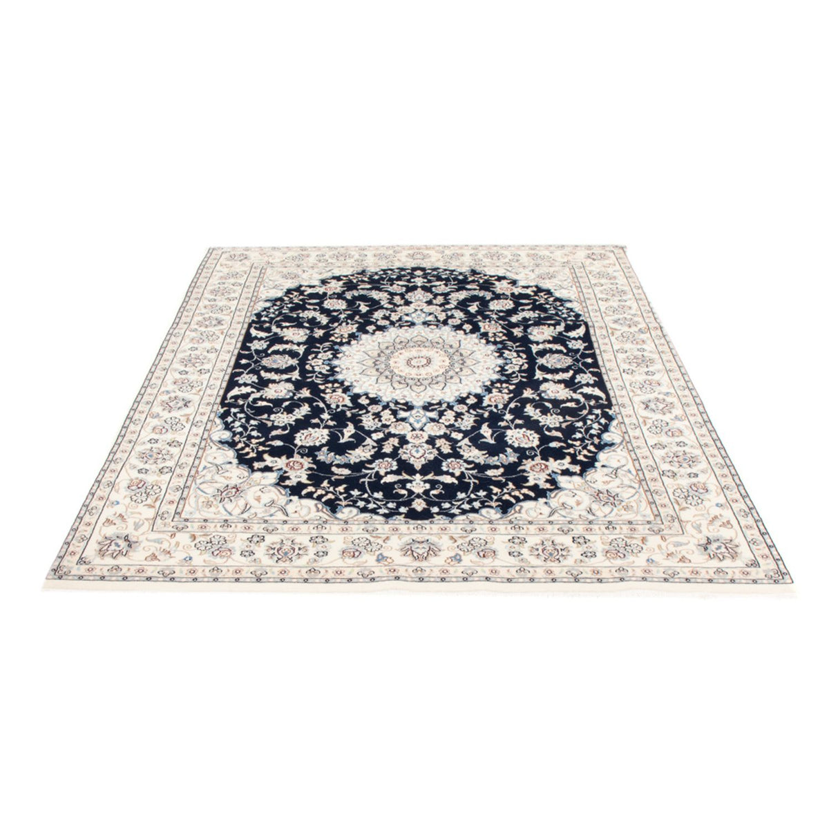 Alfombra Persa - Nain - Real - 196 x 147 cm - azul oscuro