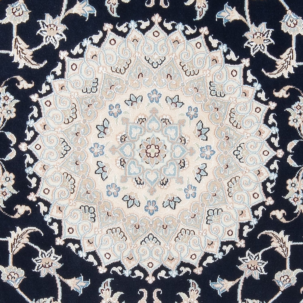 Alfombra Persa - Nain - Prima redondo - 150 x 150 cm - azul oscuro