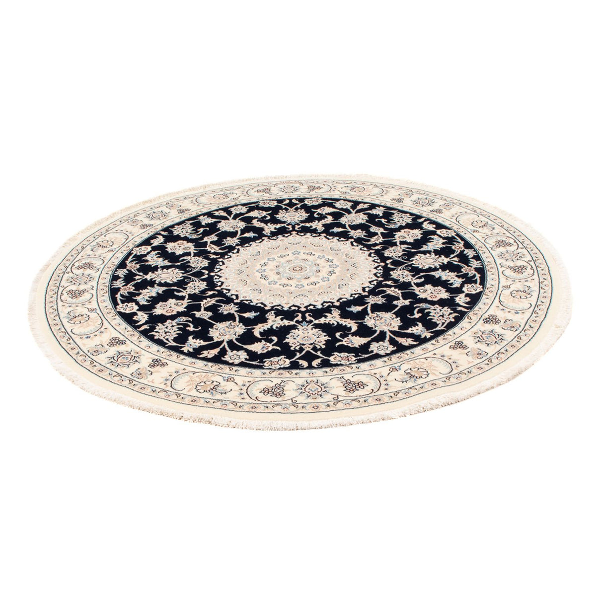 Alfombra Persa - Nain - Prima redondo - 150 x 150 cm - azul oscuro