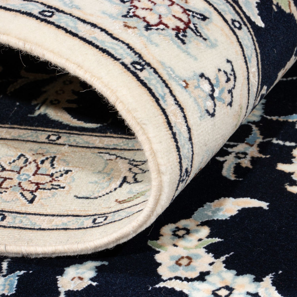 Alfombra de pasillo Alfombra Persa - Nain - Real - 194 x 82 cm - azul oscuro