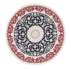 Alfombra persa - Nain redondo  - 200 x 200 cm - azul oscuro