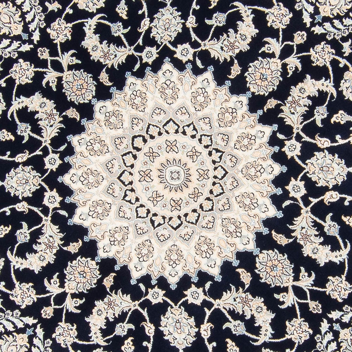 Alfombra persa - Nain redondo  - 200 x 200 cm - azul oscuro