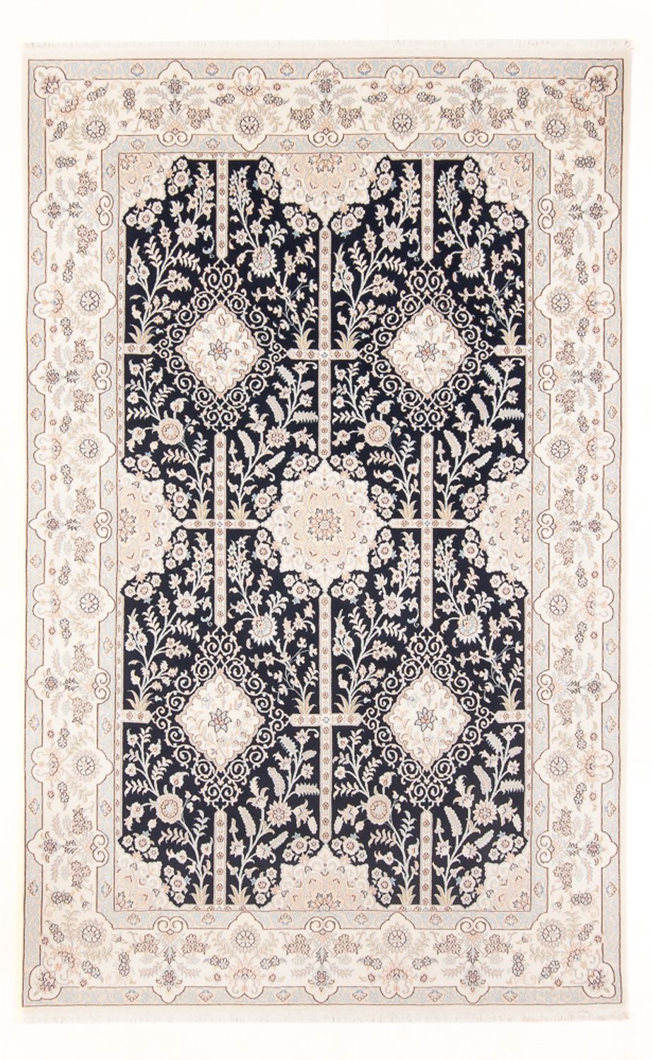 Alfombra Persa - Nain - Prima - 298 x 198 cm - azul oscuro