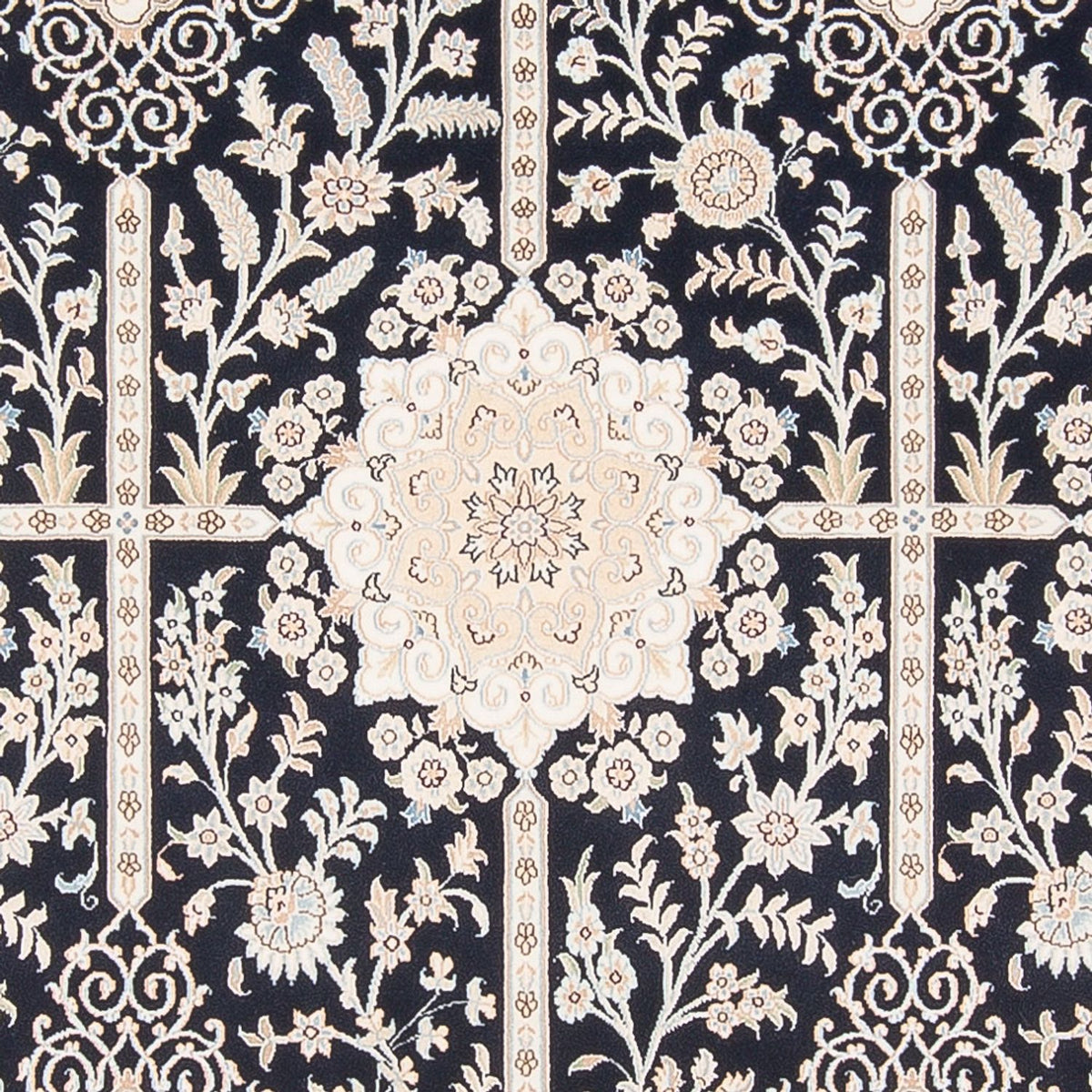 Alfombra Persa - Nain - Prima - 298 x 198 cm - azul oscuro