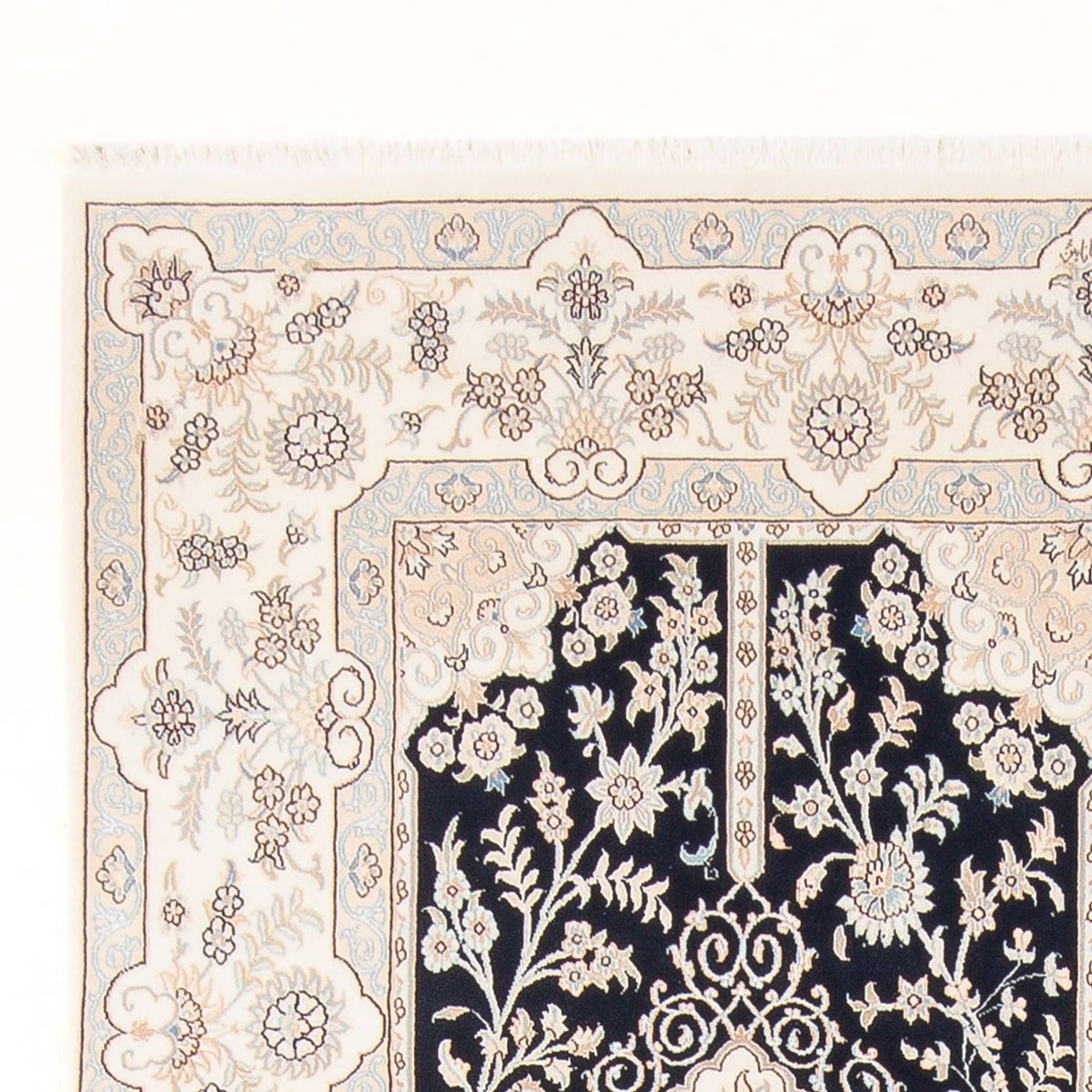 Alfombra Persa - Nain - Prima - 298 x 198 cm - azul oscuro