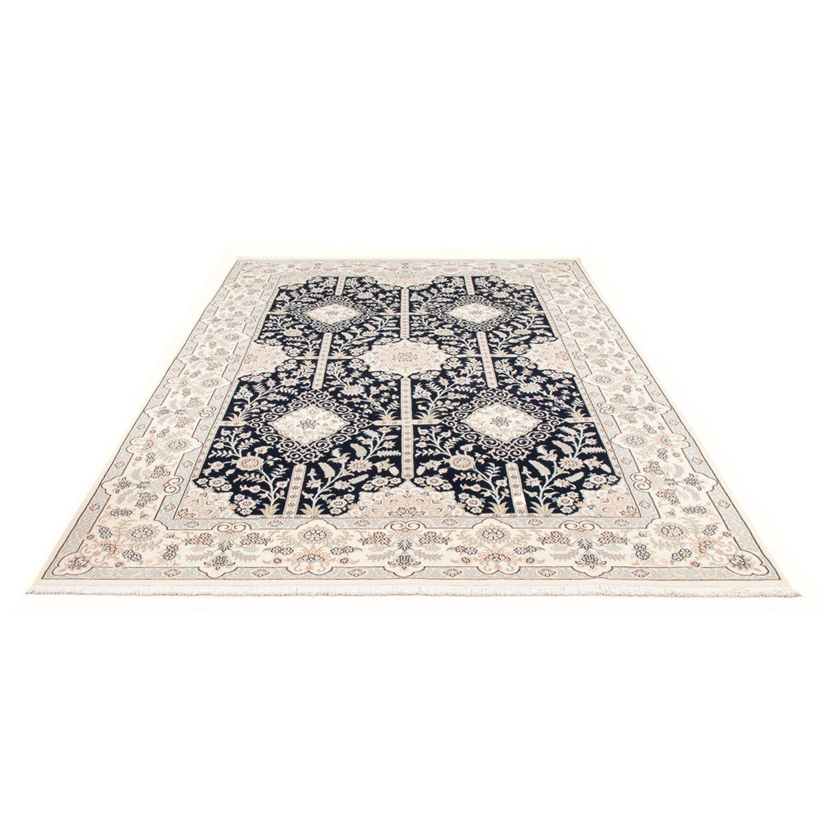Alfombra Persa - Nain - Prima - 298 x 198 cm - azul oscuro
