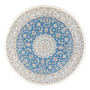 Alfombra Persa - Nain - Prima redondo  - 157 x 150 cm - azul