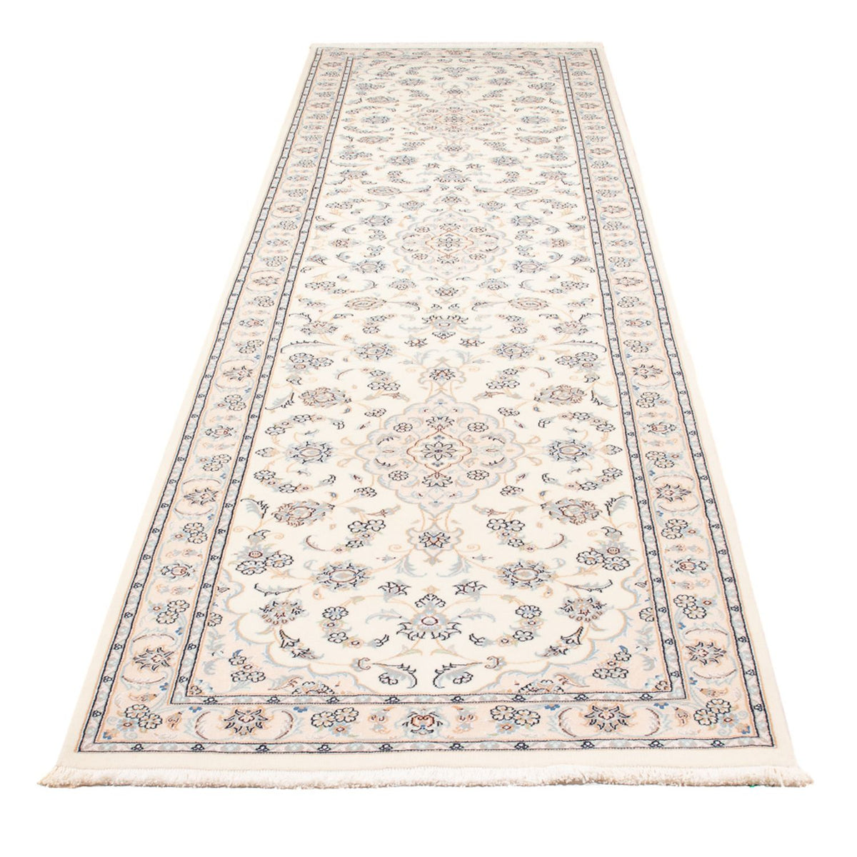 Alfombra de pasillo Alfombra Persa - Nain - Prima - 350 x 87 cm - crema