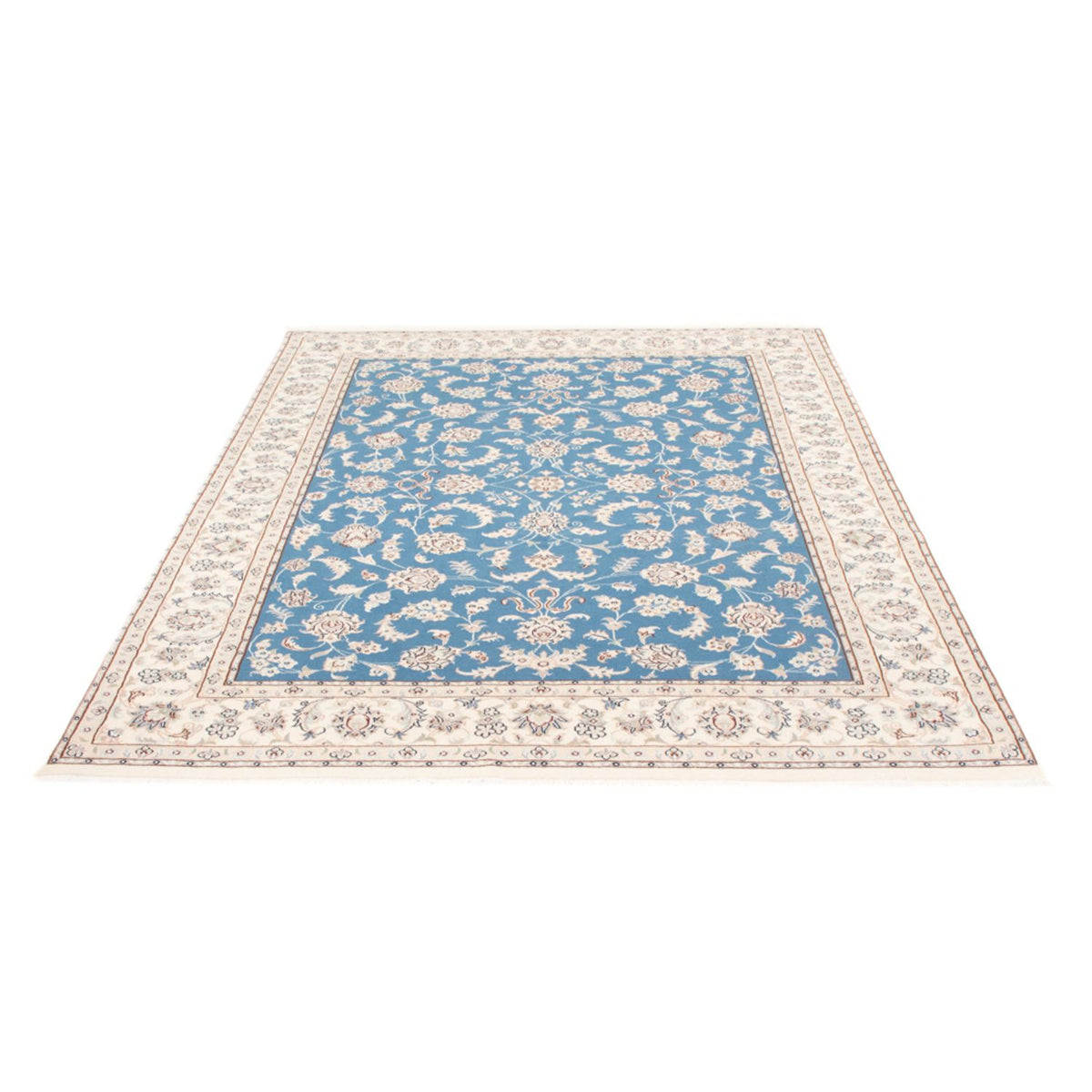 Alfombra Persa - Nain - Real - 202 x 148 cm - azul claro