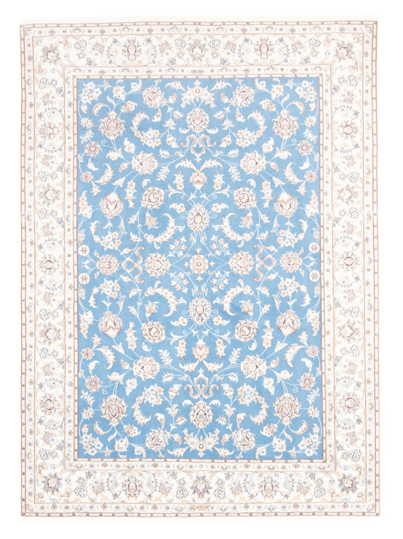 Alfombra Persa - Nain - Real - 210 x 149 cm - azul claro