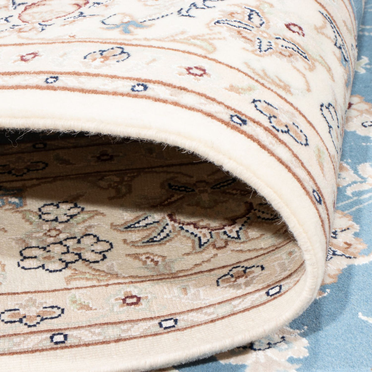 Alfombra Persa - Nain - Real - 210 x 149 cm - azul claro