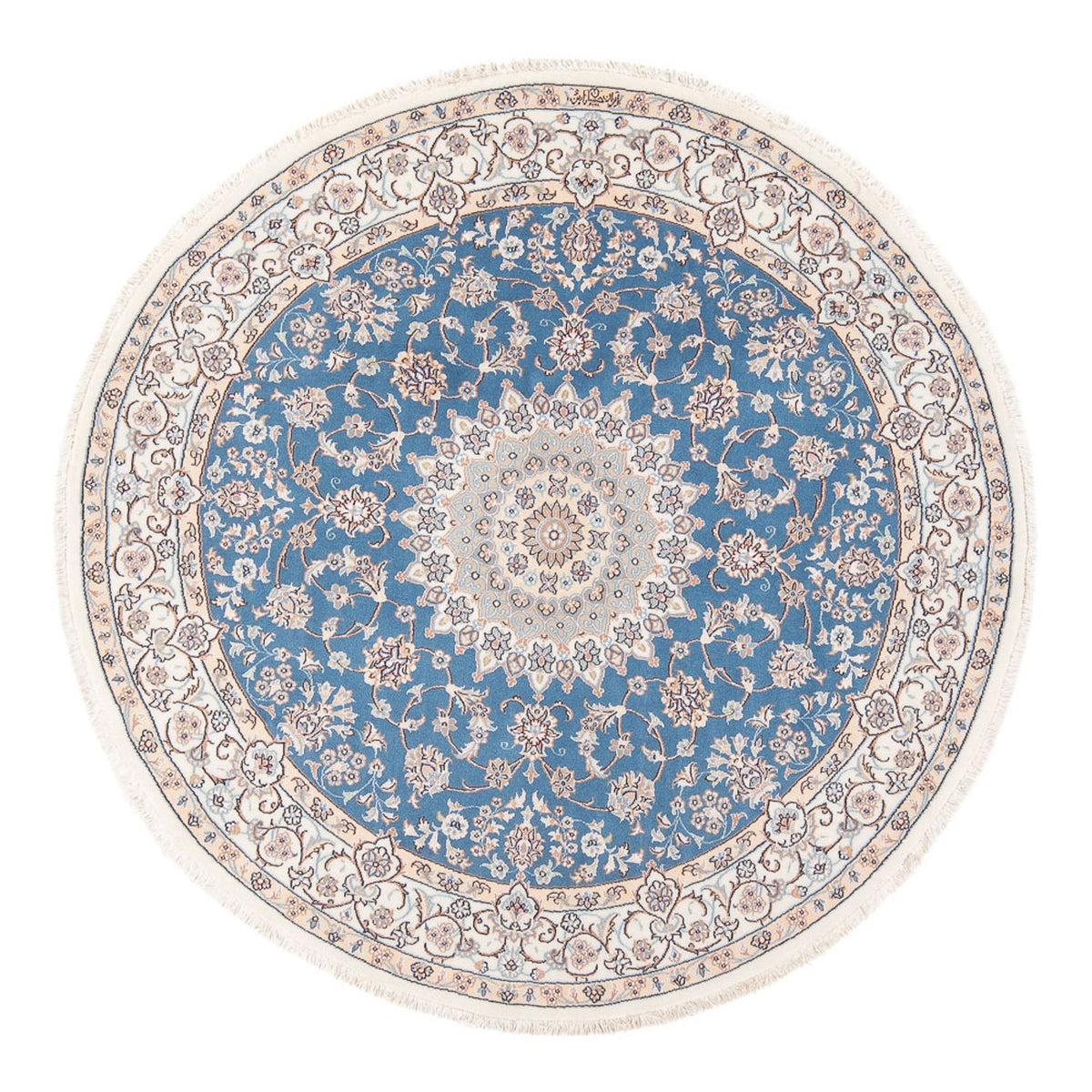 Alfombra Persa - Nain - Prima redondo - 154 x 151 cm - azul