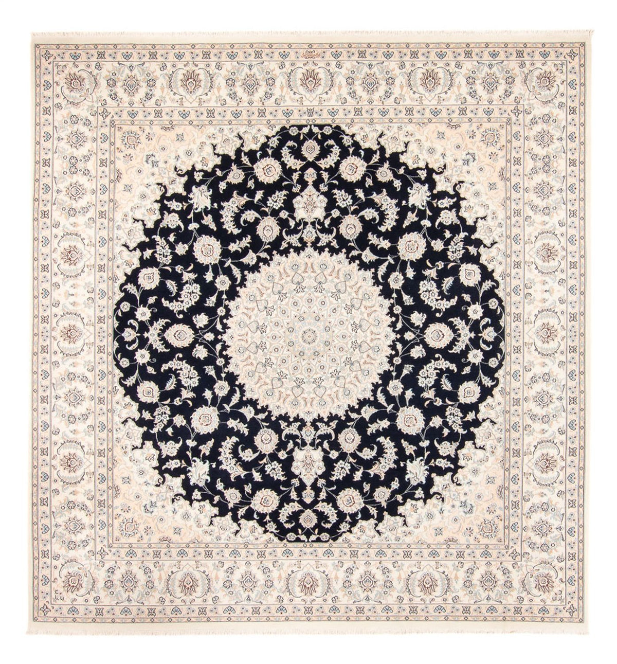 Alfombra persa - Nain - 267 x 247 cm - azul oscuro