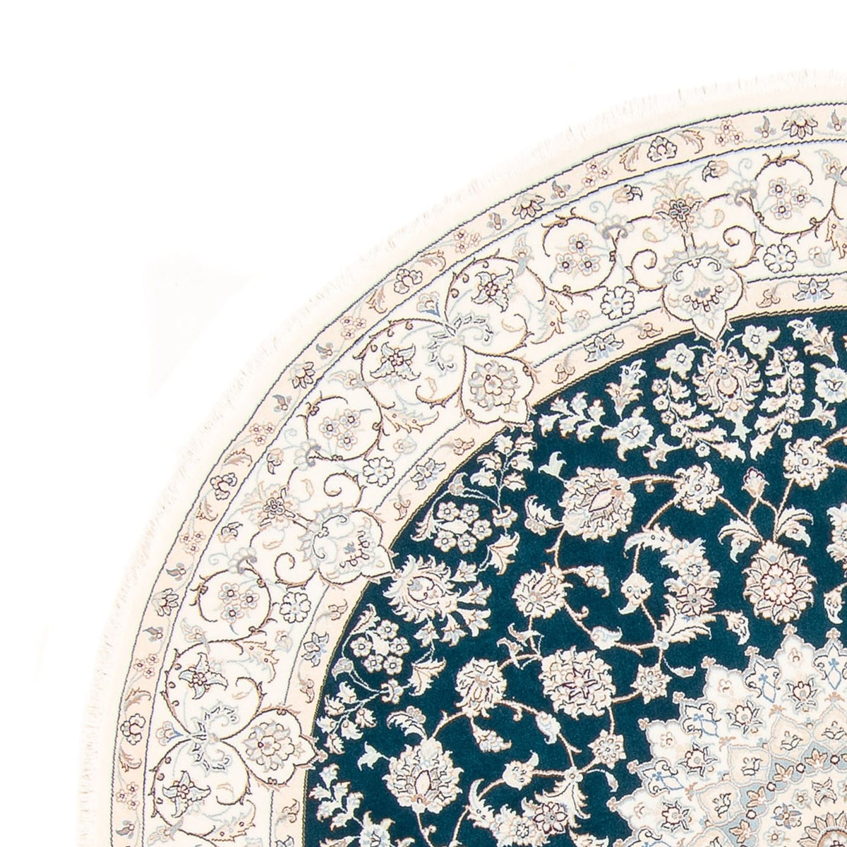Alfombra persa - Nain redondo  - 200 x 200 cm - azul petróleo