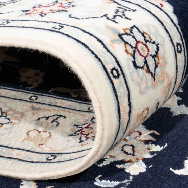 Alfombra de pasillo Alfombra Persa - Nain - Real - 197 x 80 cm - azul oscuro