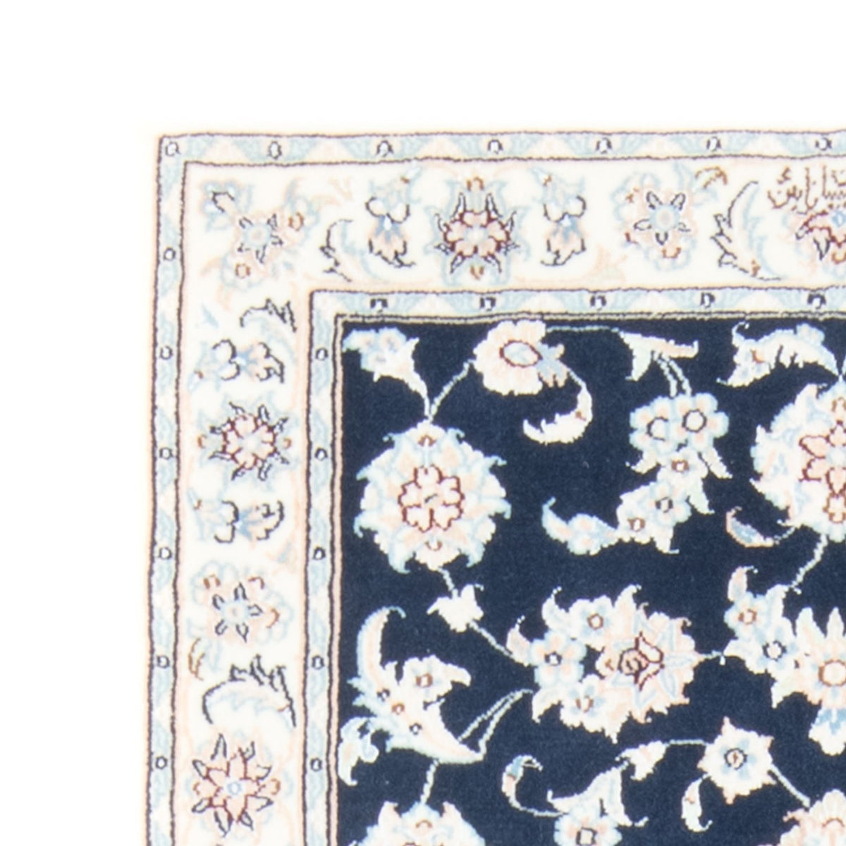 Alfombra de pasillo Alfombra Persa - Nain - Real - 198 x 81 cm - azul oscuro