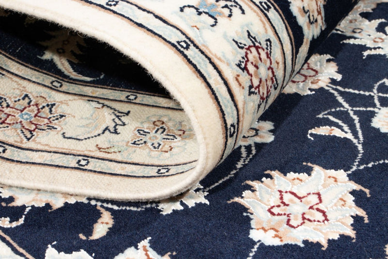 Alfombra de pasillo Alfombra Persa - Nain - Real - 198 x 81 cm - azul oscuro