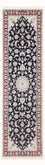 Alfombra de pasillo Alfombra Persa - Nain - Prima - 250 x 80 cm - azul oscuro