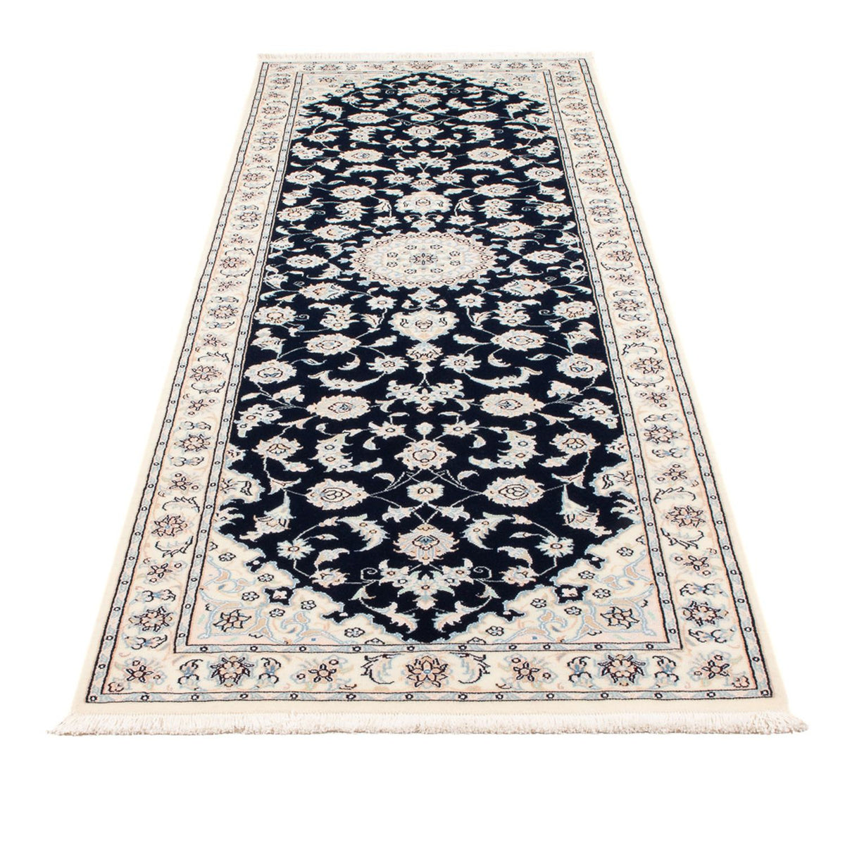 Alfombra de pasillo Alfombra Persa - Nain - Prima - 253 x 81 cm - azul oscuro
