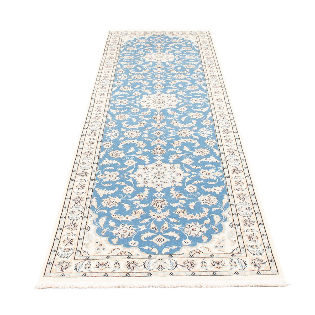 Alfombra de pasillo Alfombra Persa - Nain - Prima - 300 x 80 cm - azul