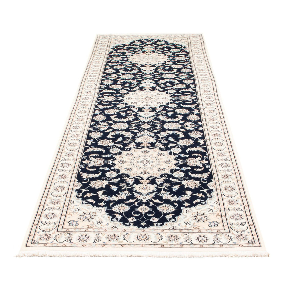 Alfombra de pasillo Alfombra Persa - Nain - Prima - 300 x 88 cm - azul oscuro