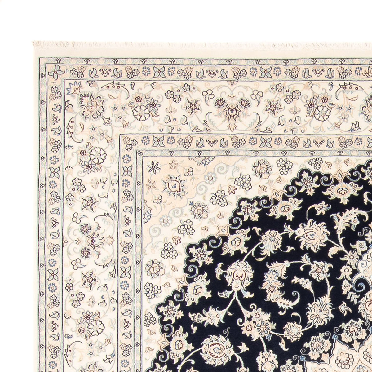 Alfombra persa - Nain - 263 x 225 cm - azul oscuro