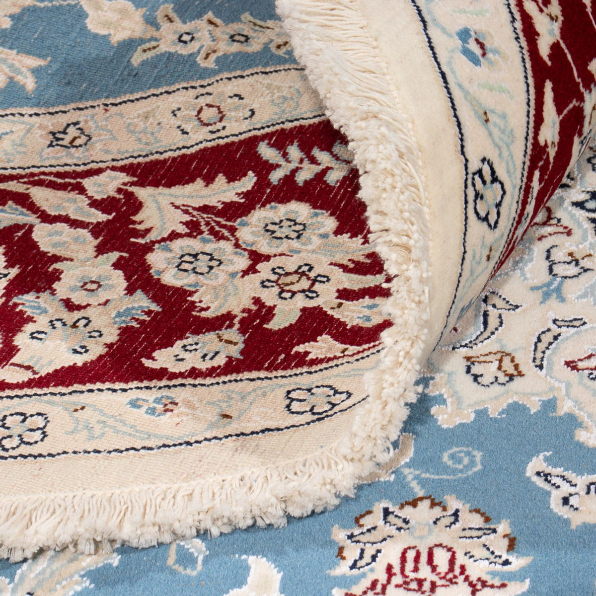 Alfombra persa - Nain redondo  - 200 x 200 cm - azul claro