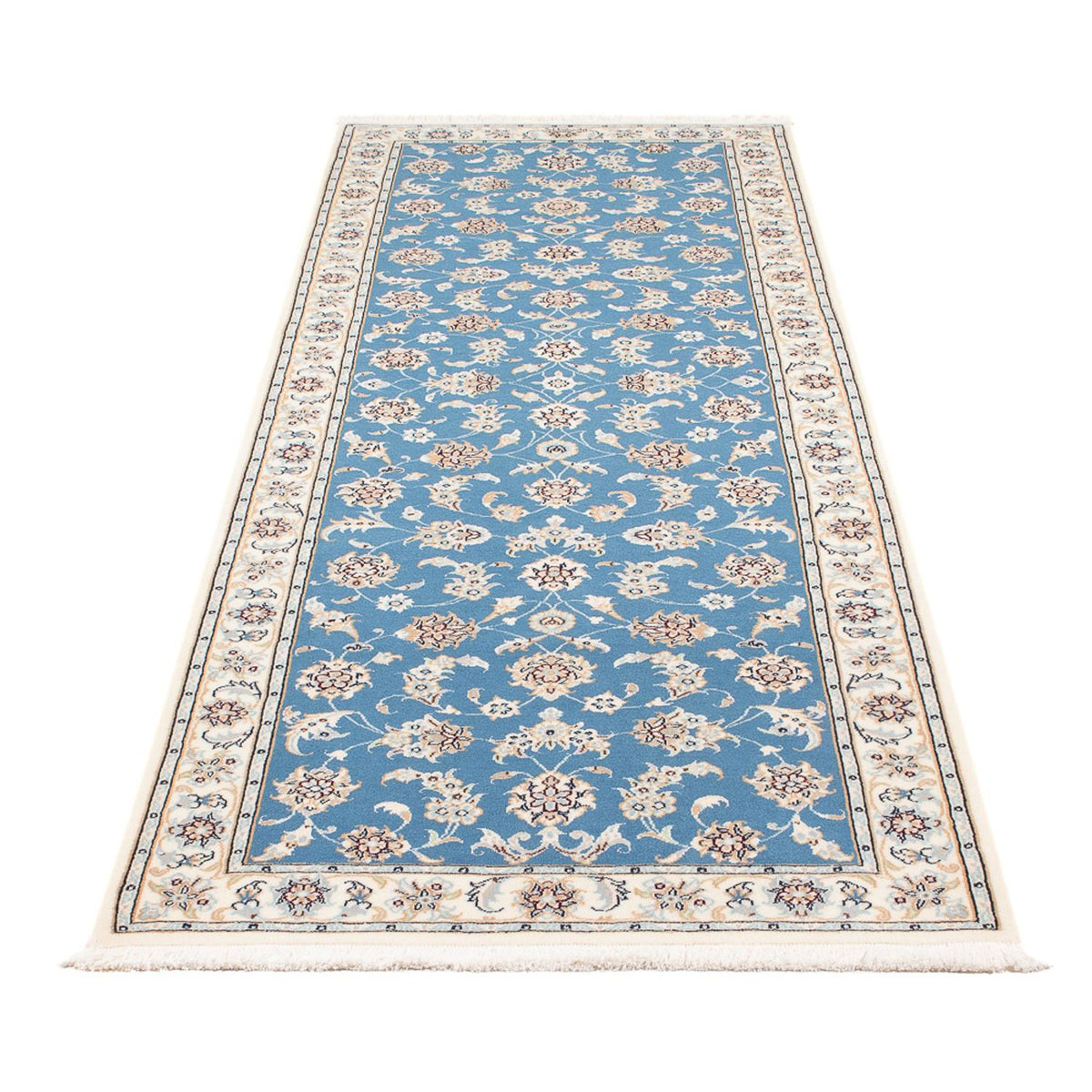 Alfombra de pasillo Alfombra Persa - Nain - Prima - 248 x 81 cm - azul