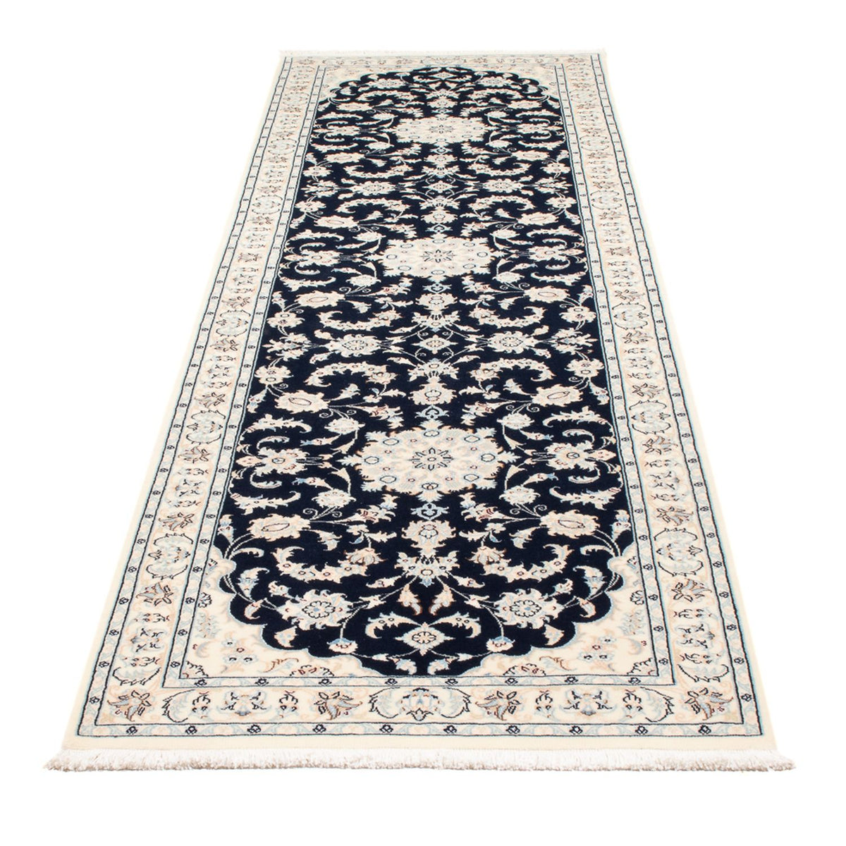 Alfombra de pasillo Alfombra Persa - Nain - Prima - 297 x 81 cm - azul oscuro