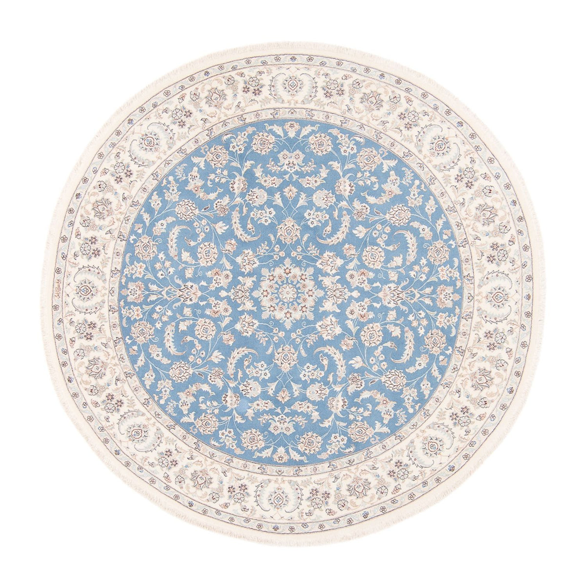 Alfombra persa - Nain redondo  - 200 x 200 cm - azul claro