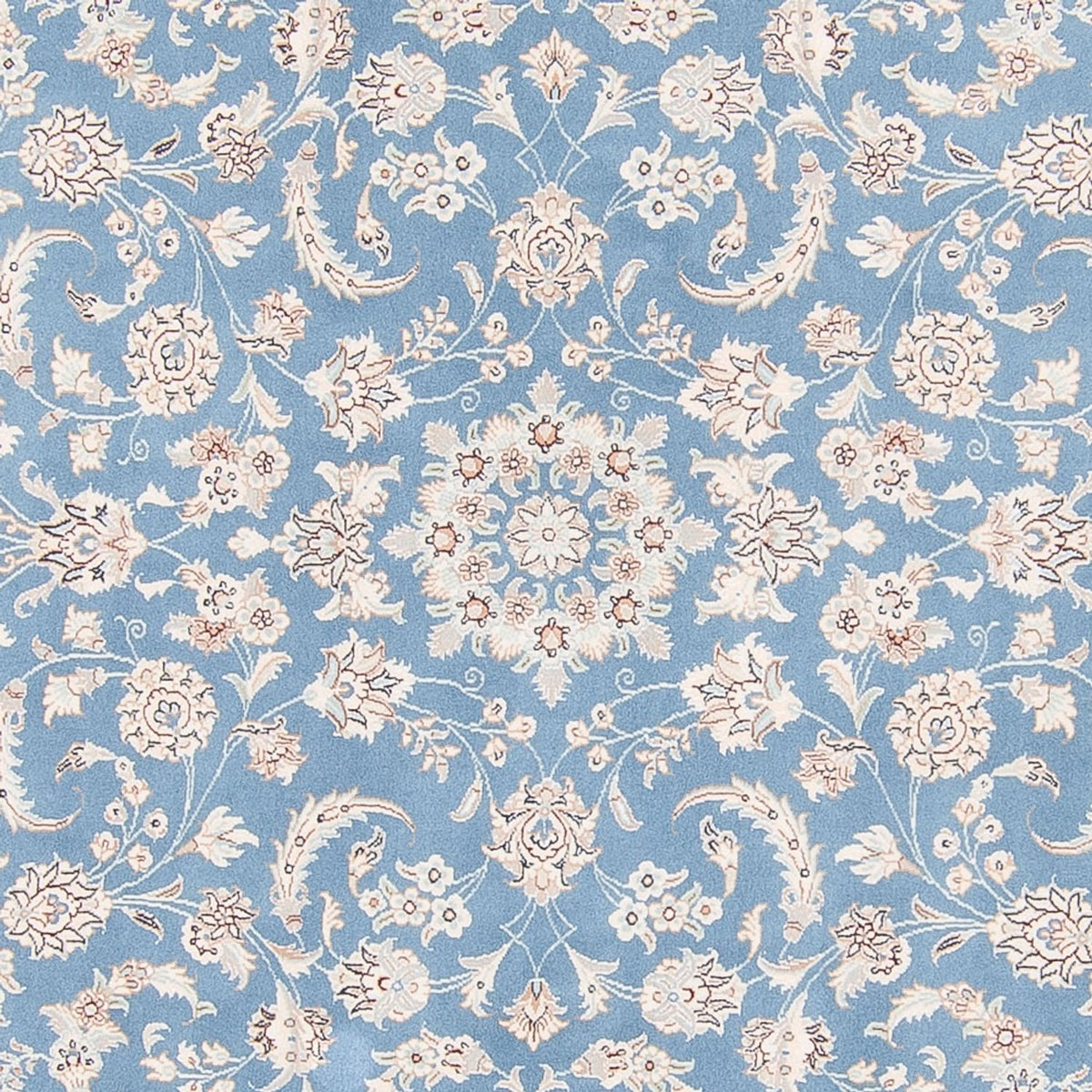 Alfombra persa - Nain redondo  - 200 x 200 cm - azul claro