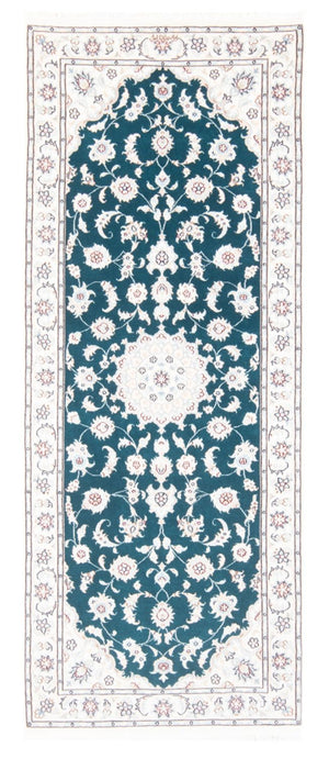 Alfombra de pasillo Alfombra Persa - Nain - Real - 200 x 81 cm - verde