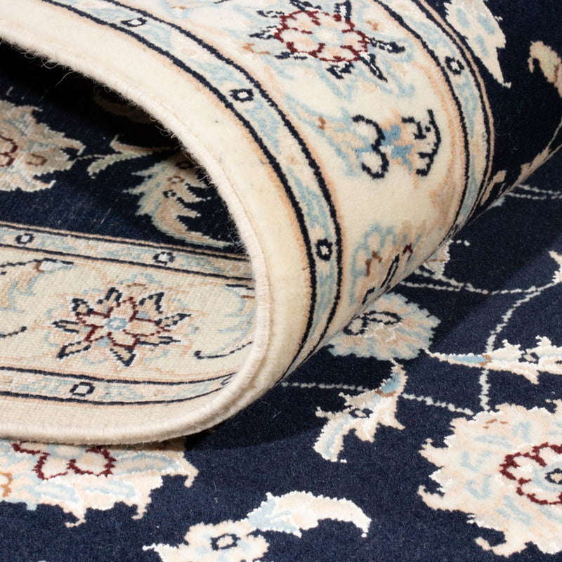 Alfombra de pasillo Alfombra Persa - Nain - Real - 200 x 80 cm - azul oscuro