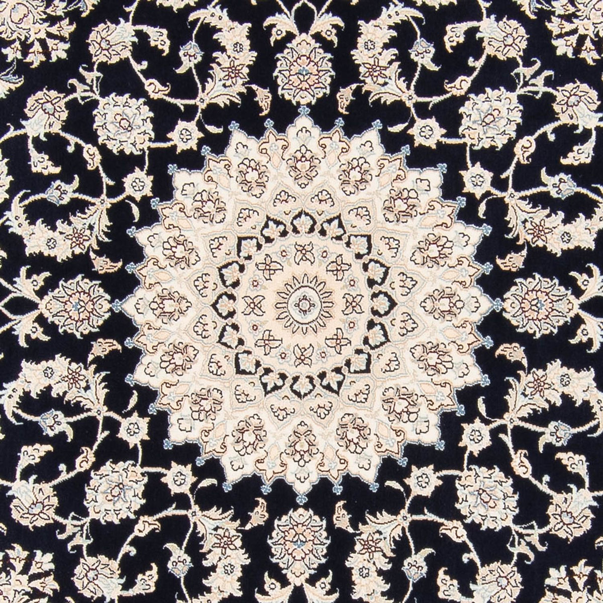 Alfombra persa - Nain redondo  - 206 x 195 cm - azul oscuro