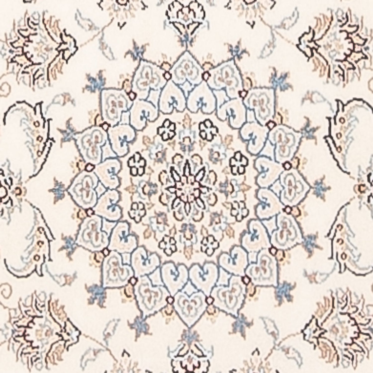 Alfombra de pasillo Alfombra Persa - Nain - Prima - 249 x 82 cm - crema