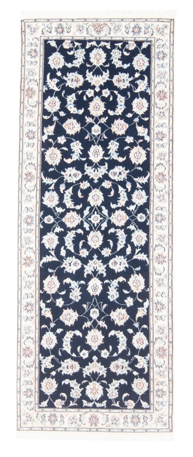 Alfombra de pasillo Alfombra Persa - Nain - Real - 207 x 80 cm - azul oscuro